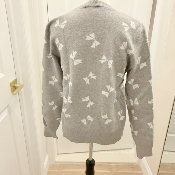 CECE GRAY BOW CREW NECK SWEATER MEDIUM - Picture 5 of 7
